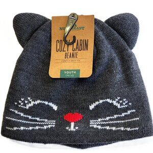Northeast Outfitters Cozy Cabin Cat Youth Beanie - Charcoal - Unisex